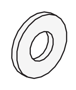 WASHER, PLASTIC, 4.3 ID X 9 OD