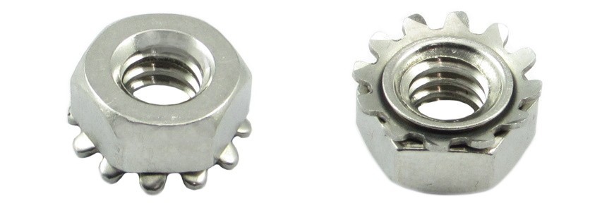 Nut with attached M4 toothed washer for Mighty Hoop